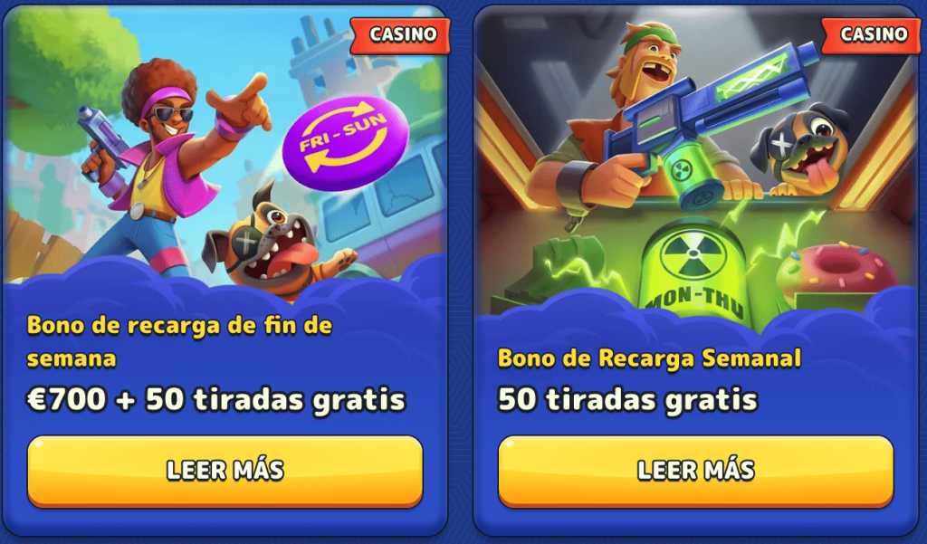 Cashback semanal y promociones de recarga en Pistolo Casino